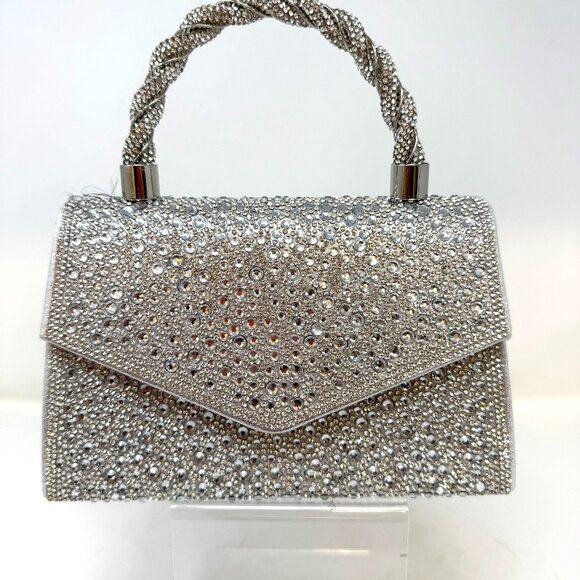 💖💖NEW ARRIVAL!  Pave Crystal Kelly Bag Silver - Picture 1 of 3
